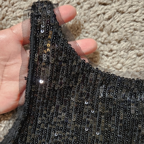 Zara Black Sequin Tank Top - Picture 4 of 11